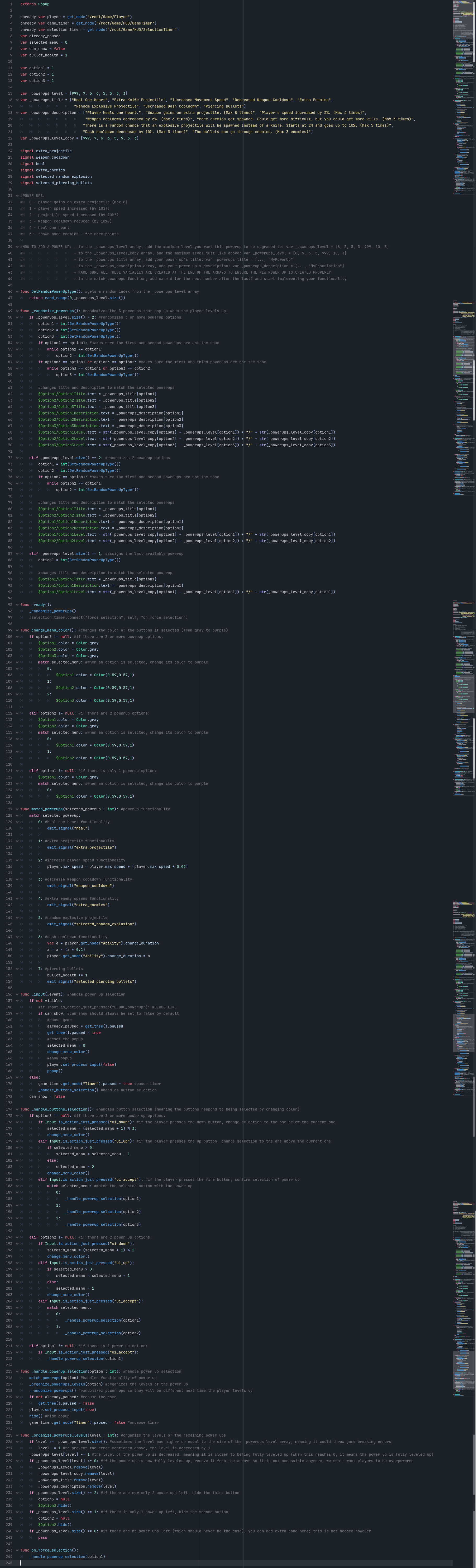 Power-Up Screen Script